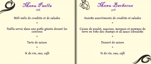 menu restaurant macot